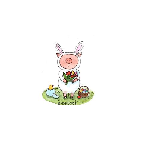 PiggyDoodle on Instagram: “Little bunny is getting ready for Easter 🐰💐 Oink!🐷 . . © Piggydoodle; All rights reserved . . #pig #piglet #pigstagram #pigsoninstagram…” Drawings Of Pigs, Piggy Doodle, Pig Images, Pig Painting, Pig Drawing, Pig Illustration, Piggly Wiggly, Easter Printable, Pay Day