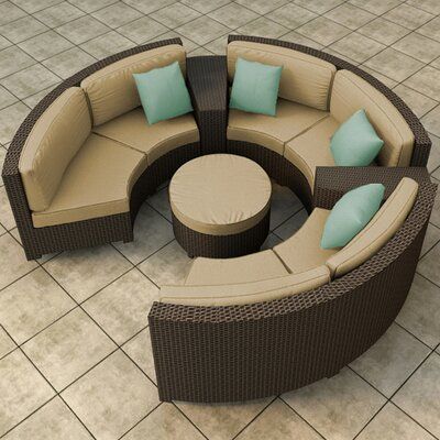 Sunbrella Fabric Outdoor, Sofa Sectionals, Round Patio, Sectional Patio Furniture, Patio Ottoman, Modern Patio Furniture, Patio Conversation Sets, Sectional Furniture, Outdoor Wicker Furniture