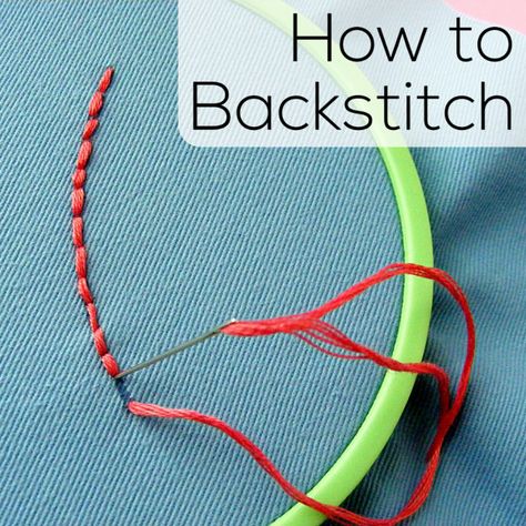 How to Backstitch - video tutorial Outline Stitch, Continuous Line, Back Stitch, Video Tutorial, Stitching, Embroidery, Cross Stitching