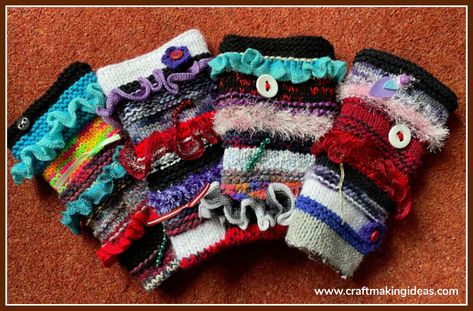 Making A Twiddle Muff For Dementia Sufferers | Craft Making Ideas Twiddle Muff Ideas, Yarn Handbag, Craft Making Ideas, Painted Baskets, Quilted Christmas Stockings, Fidget Blankets, Basketweave Stitch, Crocodile Stitch, Bag Craft