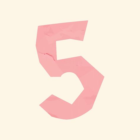 Number 5 font paper cut vector typography | free image by rawpixel.com / NingZk V. Aesthetic Numbers, Scorpio Party, Number Quotes, Logo Online Shop, Fonts Lettering, Wreath Clip Art, Fun Typography, Typography Designs, Number Fonts