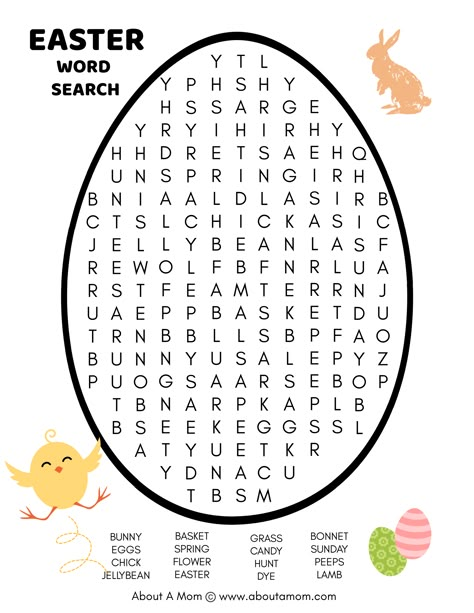 This fun Easter Word Search Printable includes 16 words about Easter to search for including treats you might find in your Easter basket. This printable Easter word search puzzle is a lot of fun for kids of all ages. Perfect for fun at home, homeschooling, teachers, classrooms, and scout meetings. #Easter #EasterPrintables #wordsearch #printable #freeprintables Easter Activities Printables, Easter Worksheets For Kids, Easter Crossword, Easter Word Search, Printable Easter Activities, Easter Puzzles, Kids Word Search, Easter Things, Easter Worksheets