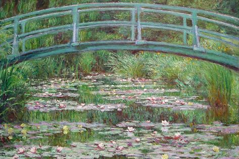 Monet Exhibition, Japanese Bridge, Pond Painting, Bridge Painting, Pool Art, Claude Monet Paintings, Water Lily Pond, Claude Monet Art, Monet Water Lilies