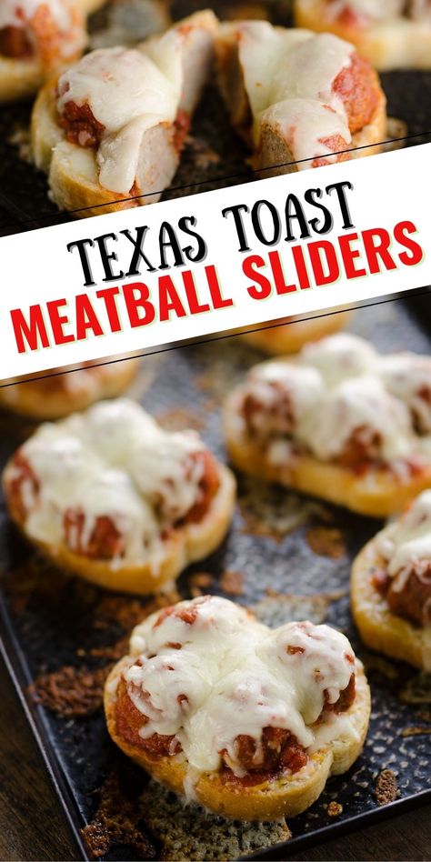 Meatballs On Garlic Toast, Meatballs Sliders, Meatballs Marinara, Italian Style Meatballs, Meatball Sliders, Texas Toast, Slider Recipes, Dinner Idea, Toast Recipes