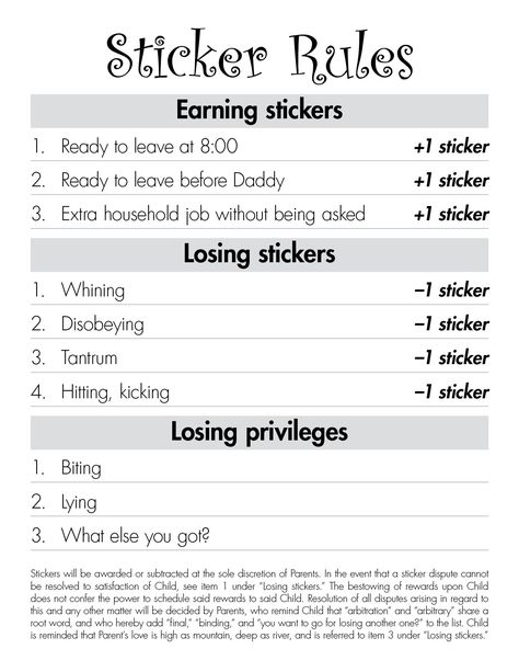 Sticker Reward Chart rules - Plan on revising slightly (I don't plan on taking any away.) Discipline Charts, Consequence Chart, Chore Rewards, Reward Charts, Kid Responsibility, Chart Ideas, Reward Chart Kids, Kids Rewards, Sticker Chart