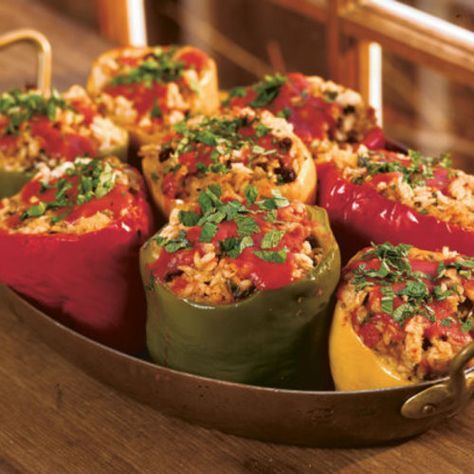 Cheesesteak Stuffed Peppers, Stuffed Peppers Turkey, Spiced Rice, Cooking White Rice, Peppers Recipes, Dinner Is Served, Iftar, Greek Recipes, Turkey Recipes