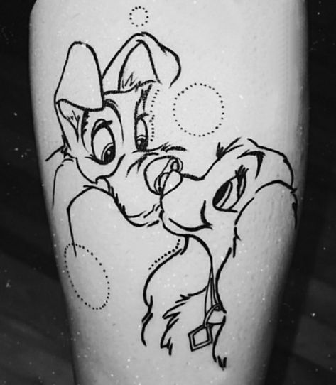 Lady and the tramp tattoo Lady And The Tramp Tattoo Couples, Lady And The Tramp Tattoos, Lady And Tramp Tattoo, Lady And The Tramp Tattoo, Lady And Tramp, Disney Sleeve Tattoos, Random Tattoos, Disney Sleeve, Christmas Tattoo