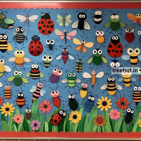 Bugs Bulletin Board Ideas, School Bulletin Board Ideas, Spring Bulletin Board Ideas Outdoors Bulletin Board Ideas, Birthday Bugs Bulletin Board, Insects Bulletin Board Preschool, Useful Bulletin Board Ideas, Insects Bulletin Board Ideas, Insect Bulletin Board Ideas, June Bulletin Boards, Bug Bulletin Board Ideas, Butterfly Bulletin Board Ideas