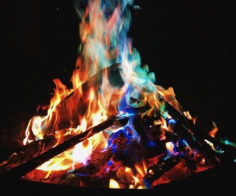 Colorful Patio, Fire Pit Accessories, Fire Photography, 4 Elements, Rainbow Fire, Wood Burning Fires, Fire Art, Camping Essentials, Believe In Magic