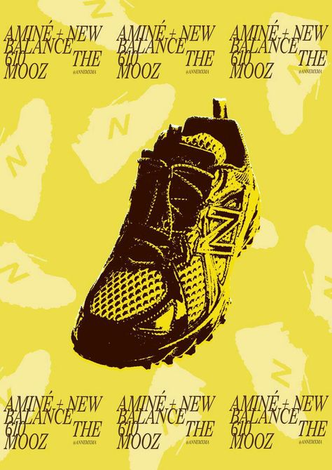 Poster I made on Photoshop, for the collaboration between Aminé and New Balance "610 The Mooz" :) Please do not reupload this without crediting ! Vintage New Balance Poster, New Balance Poster, Balance Poster, New Balance 610, Vintage New Balance, Please Do, New Balance, Photoshop, Graphic Design