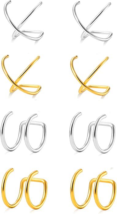 Cuffs Diy, Fake Nose Ring, Tragus Ring, Fake Earrings, Neck Ring, Fake Nose Rings, Fake Nose, Cartilage Earrings Hoop, Wrap Earrings