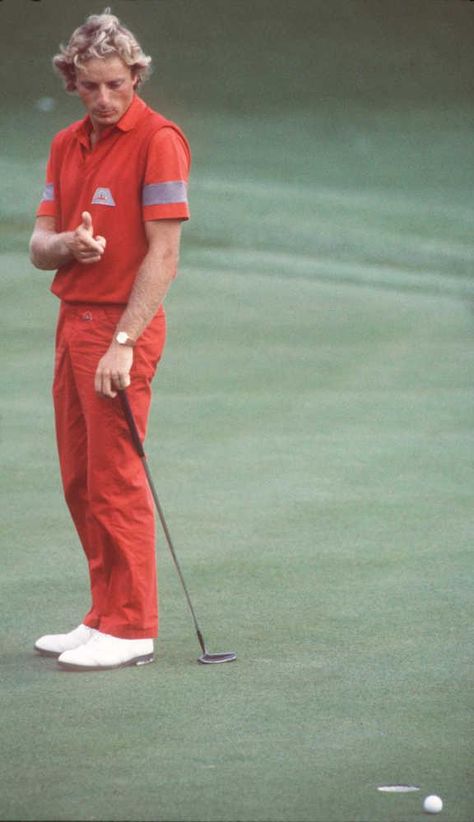 Bernhard Langer 90s Golf Fashion, Vintage Golf Outfit Men, 60s Golf Fashion, 1970s Golf Fashion, Pine Photoshoot, Rich Golfer Aesthetic, Vintage Golf Aesthetic, Golfing Aesthetic, Women’s Vintage Golf Outfit