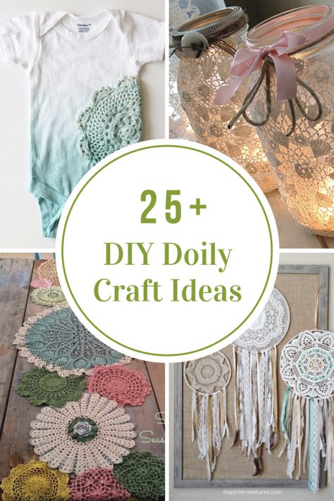 Doilies Diy, Paper Doily Crafts, Diy Doily, Doily Crafts, Doily Art, Doilies Crafts, Coffee Filter Crafts, Lace Diy, Idea Room