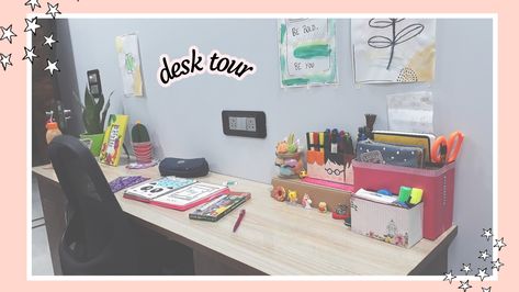 Indian Desk Setup, Clean My Space, Desk Tour, My Space, Stationery Organization, Study Desk, Diy Desk, My Desk, Study Table