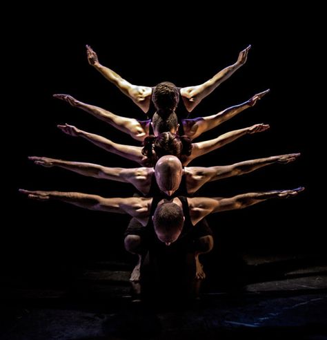 I like the way that all of the performers are using their arms in the same way to create the illusion of a bird's wingspan Physical Theatre, Scene Aesthetic, Mikhail Baryshnikov, Ballet Poses, Human Poses Reference, Human Soul, Scary Art, Dance Photos, Dance Photography