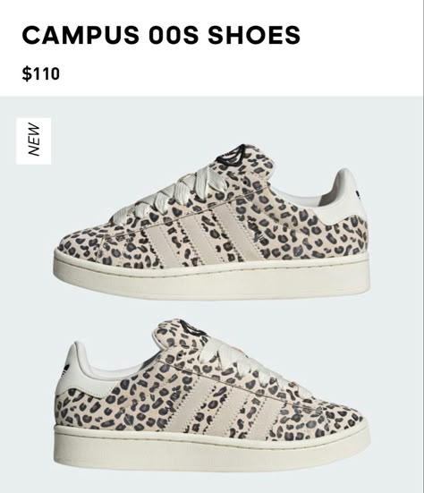 Cheetah campus 00s Adidas Womens Shoes, Campus 00s Shoes, 00s Shoes, Adidas Campus Shoes, Campus Shoes, Adidas Star, Nike Shoes Women Fashion, Pretty Sneakers, Adidas Campus 00s