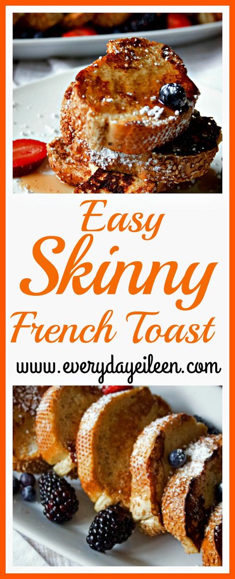 easy skinny french toast Baking Powder Uses, Holiday Brunch, Low Fat Diets, Best Breakfast Recipes, Low Fat Recipes, Toast Recipes, Easter Brunch, Easy Delicious, Quick Breakfast