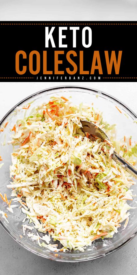 You need this best keto coleslaw recipe for your Labor Day party food ideas! It's an easy, low-carb recipe with a simple coleslaw dressing that will be a hit at any gathering! What else could you ask for? Keto Coleslaw Recipe, Keto Cole Slaw, Keto Coleslaw, Low Carb Coleslaw, Low Carb Dressing, Easy Coleslaw, Coleslaw Recipe Easy, Keto Salads, Shredded Cabbage