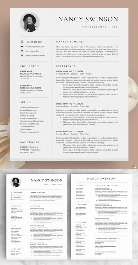 Curriculum Vitae Design, Template Quotes, Template Envelope, Business Presentation Design, Template Notes, Quotes Template, Resume Cv Design, Minimal Resume Template, Template Name