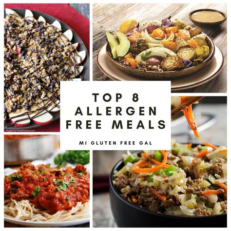 Easy Top 8 Allergen Free Meals, Sides and Desserts via @miglutenfreegal Creamy Chicken Chili, Safe Meals, Vegan Truffles, Slow Cooker Creamy Chicken, Grilled Chicken Tenders, Butternut Squash Salad, Easy Roast Chicken, Allergen Free Recipes, Sheet Pan Dinners Chicken