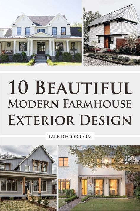 Modern and farmhouse can be the styles which really proper to be combined together. Imagine that you can get the warm impression from the farmhouse style with the simplicity of the modern style. #exteriordesign #modernfarmhouse #modernexterior #farmhouseexterior Modern Farmhouse Exteriors, Exterior Farmhouse Ideas, Modern Farmhouse Exterior Design, Modern Farmhouse Porch, Chef Inspired Kitchen, Beautiful Modern Farmhouse, Farmhouse Style Exterior, Farmhouse Pictures, Farmhouse Exterior Design