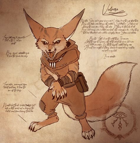 Fox Folk Dnd, Fox Warrior Character Design, Fox Concept Art Character Design, Fennec Fox Character Dnd, Anthro Fox Character Design, Dnd Races, Warcraft Art, D D Monsters, Alien Creatures