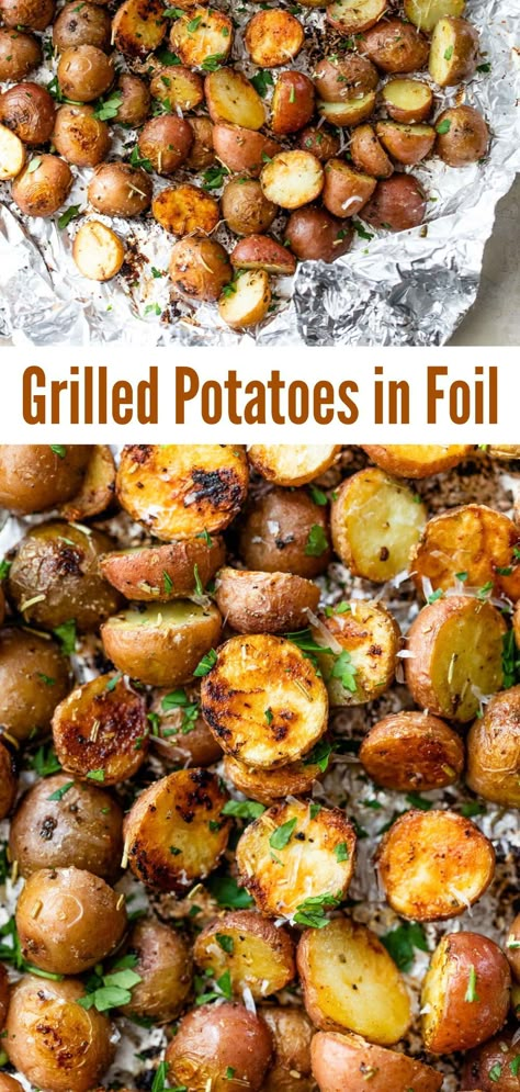 Meals To Make On The Grill, Potatoes On Bbq Foil Packets, Red Potatoes Grilled, Potato Packs On The Grill, Foil Wrapped Potatoes On Grill, Seasoned Potatoes On The Grill, Easy Grilled Side Dishes, Best Bbq Potatoes, Potato Dish For Bbq