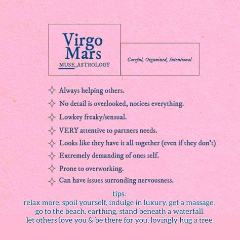 Mars In Virgo Woman, Virgo Numbers, Virgo Mars Aesthetic, Mars Virgo, Virgo Mars, Mars In Virgo, Virgo Women, Learning New Things, Getting A Massage