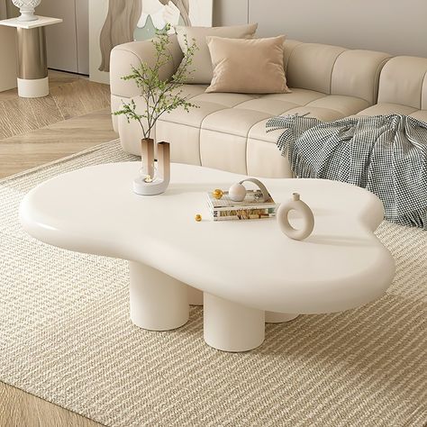 4 Legs Coffee Table - Bed Bath & Beyond - 40198899 Cloud Coffee Table, Cloud Coffee, Curved Couch, Funky Living Rooms, Coffee Table Centerpieces, Coffee Table Decor, Couch Table, Bed In Living Room, Nordic Home