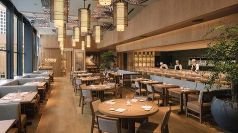 Japanese Sushi Restaurant, Singapore Hotel, Japanese Restaurant Interior, Nobu Restaurant, Cantonese Restaurant, Asian Bistro, Singapore Hotels, Mesquite Wood, Award Winning Kitchen