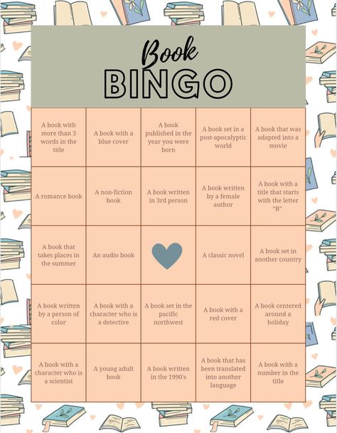 Start the new year with a printable book bingo! Book Bingo Ideas, Book Bingo 2024, Book Bingo, Book Bingo Challenge, Book Journal Bingo, January 2024 Book Bingo, Bingo For Books, Book Club Printables, Reading Bingo