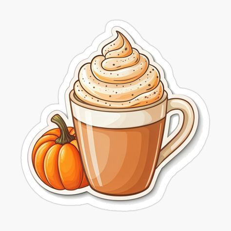 Get my art printed on awesome products. Support me at Redbubble #RBandME: https://www.redbubble.com/i/sticker/Watercolor-Pumpkin-Spice-Drink-Autumn-Vibes-by-dalia53/164504803.EJUG5?asc=u Halloween Draw, Pinterest Gift Ideas, Printing Pictures, Pumpkin Spice Drinks, Fall Stickers, Pancake Art, Pumpkin Drawing, Watercolor Pumpkin, Sticker Printer