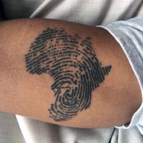 Africa Tattoo, Black People Tattoos, Fingerprint Tattoos, Henna Ink, Africa Tattoos, African Tattoo, Bicep Tattoo, Tattoos For Black Skin, Sleeves Ideas