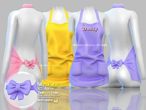 XO Apron - The Sims 4 Download - SimsDomination Nitropanic Sims 4, Sims 4 Apron Cc, Sims 4 Apron, Sims 4 Cc Patreon Accessories, Baker Clothes, Sims 4 Cc Clothes, Waitress Outfit, Sims 4 Cc Patreon, Cc Patreon