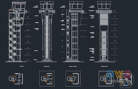 Control Tower Airport, Airport Floor Plan Design, Tower Plan, Airport Tower, Airport Control Tower, Alicante Airport, Control Tower, Airport Design, Air Traffic Control