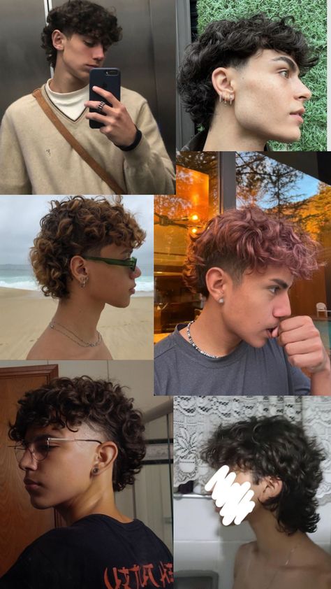 #haircut #hair #mullet #men Non Binary Hair, Mullet Men, Middle Part Haircut, Men Haircut Curly Hair, Short Grunge Hair, Hair Mullet, Mullet Haircut, Mens Hairstyles Thick Hair, Short Curly Haircuts