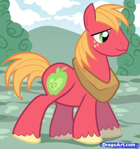 my little pony big mac - Google Search Big Macintosh, Chicken Honey, My Little Pony Party, Mlp Characters, Drawing Guide, Happy Cartoon, Pony Party, My Little Pony Characters, Pony Drawing