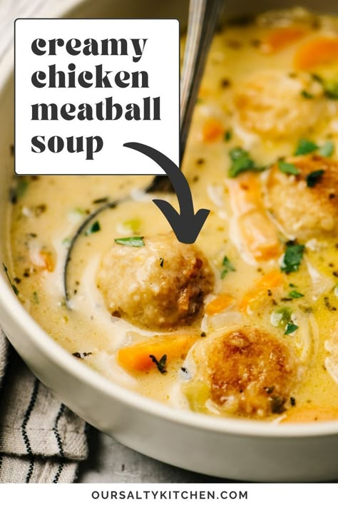 The Cozy Cook Meatball Soup, Chicken Meatballs For Soup, Meatball Rice Soup, Quick Chicken Soup, One Pot Soup, Soup Base Recipe, Chicken Meatball Soup, Soup Night, Ground Chicken Meatballs