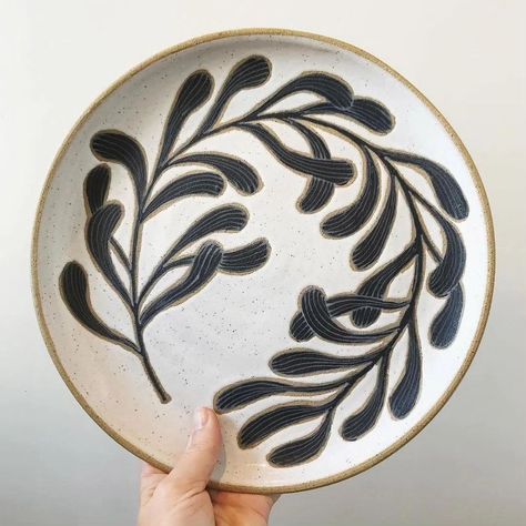 Stoneware white, black motif plates by @julemsceramics | Instagram Black And White Pottery, Glaze Ideas, Pottery Vases, Sketch Books, Instagram White, Ceramics Ideas, White Pottery, January 23, Ceramics Ideas Pottery