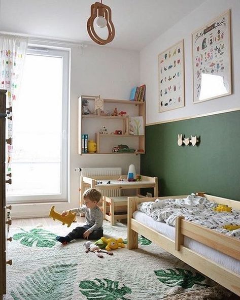 Green ideas child room | Bring the colour of nature to kid’s bedrooms with extraordinary furniture design! Follow this trend with our inspirations: CIRCU.NET Lorena Canals Rugs, Main 1, Toddler Boys Room, Lorena Canals, Kids Room Inspiration, Toddler Rooms, Dinosaur Wall, Toddler Bedrooms, Big Boy Room