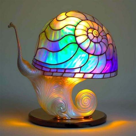 Tiffany Vitray, زجاج ملون, Creative Tables, Plant Table, Lampe Decoration, Glass Mushrooms, Light Crafts, Stained Glass Lamps, Mushroom Lamp