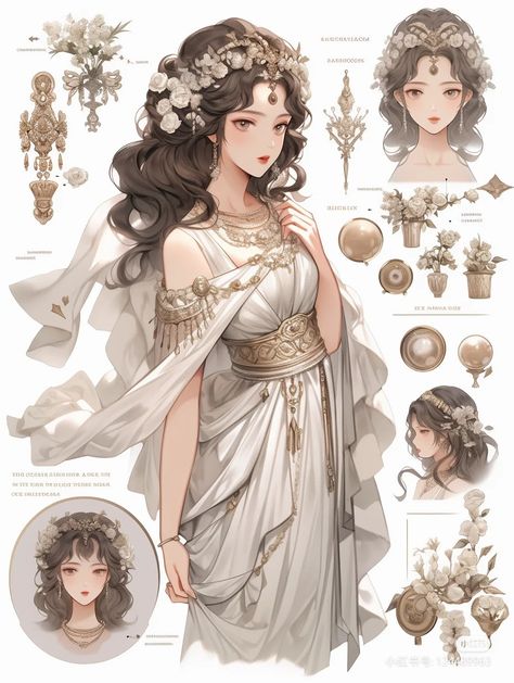 Godess Outfits Greek Drawing, Godess Aesthetic Outfit, Greek Dress Goddesses, Greek Inspired Dress, Greek Outfit, Greek Style Dress, Dress Illustration, Fantasy Dresses, Fashion Drawing Dresses