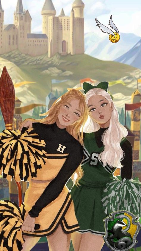 #besties #hufflepuff #slytherin #quidditch #hogwarts #harrypotter #summer Slytherpuff Fanart, Slytherin X Hufflepuff Fanart, Quidditch Hufflepuff, Quidditch Aesthetic, Slytherin Quidditch, Hufflepuff Slytherin, Slytherin And Hufflepuff, Hufflepuff Aesthetic, Slytherin House