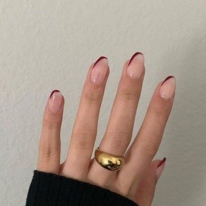 Upside Down French Tip Nails, Slanted French Tip Nails, French Tip Variations, Modern French Tip Nails, French Tip Color, Uñas Aesthetic, Wide Nails, Pedicure Ideas, Natural Nail Designs