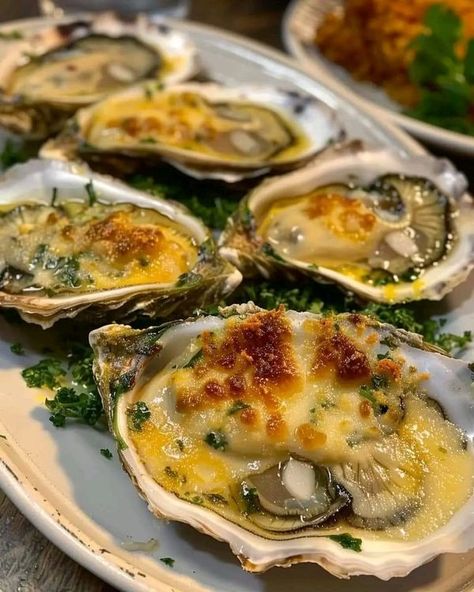 Oyster Rockefeller Recipe, Speakeasy Menu, Chargrilled Oysters Recipe, Hannibal Dinner, Stanley Tucci Recipes, Tucci Recipes, Campaign Plan, Oysters On The Half Shell, Ray Peat