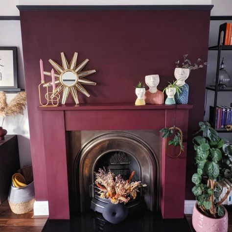 Chimney Breast, Deep Purple, The Light, Dark Red, Living Room, Purple, Red, On Instagram, Instagram