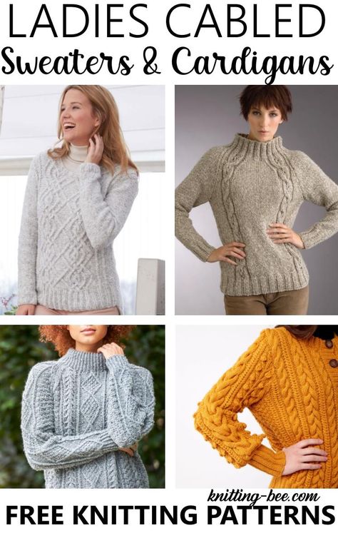 Cable Knit Sweater Pattern Free, Knitted Cables, Free Aran Knitting Patterns, Cable Cardigan Knitting Patterns, Cable Sweater Pattern, Cable Knit Sweater Pattern, Free Knitting Patterns For Women, Ladies Cardigan Knitting Patterns, Aran Knitting