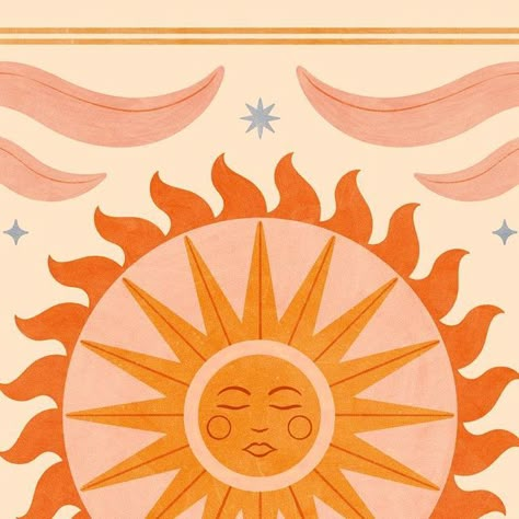 Sun Illustration Art, Goddess Of Sun, Tame Impala Songs, Sun Symbolism, Sun And Moon Illustration, Inspo Background, Bohemian Illustration, Here's To The Fools Who Dream, Studio Illustration