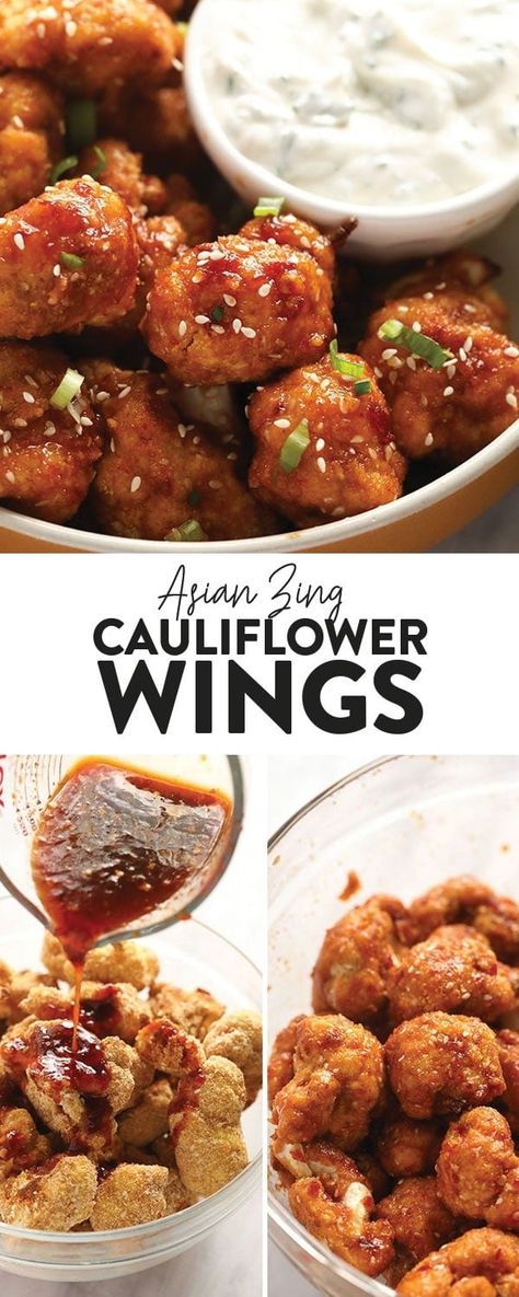 Aisan Zing Cauliflower Wings (Perfect for Game Day!) - Fit Foodie Finds Healthy Wings Recipe, Sweet Chili Cauliflower, Vegetarian Wings, Chili Cauliflower, Gut Reset, Fit Meals, Fit Foodie Finds, Cauliflower Wings, Veggie Meals