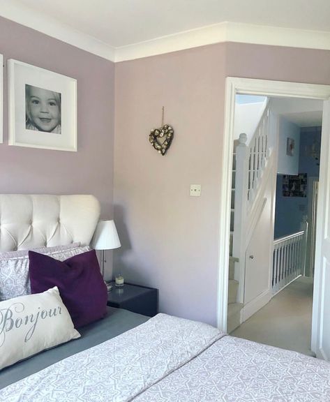 Wall: Dusted Fondant by Dulux Dusted Fondant Bedroom, Paint Colours For Bedrooms, Colours For Bedroom, Girly Bedroom Ideas For Women, Lilac Room, Dulux Paint Colours, Glam Bedroom Decor, Dulux Paint, Purple Rooms